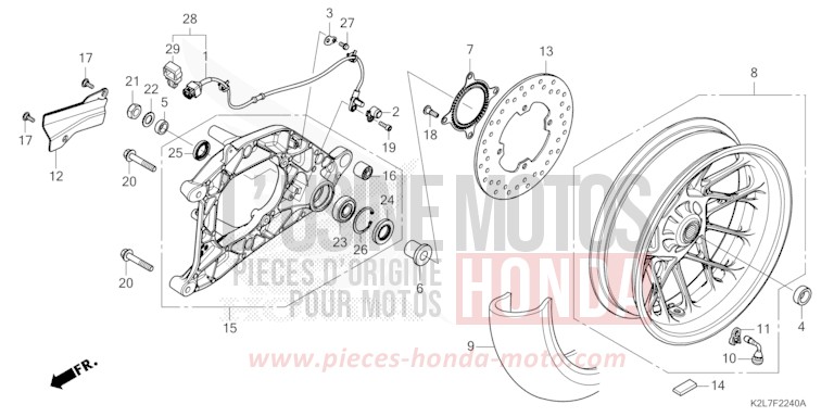 REAR WHEEL/SWINGARM for ADV 350 MAT CARNELIAN RED METALLIC (R384) from 2023